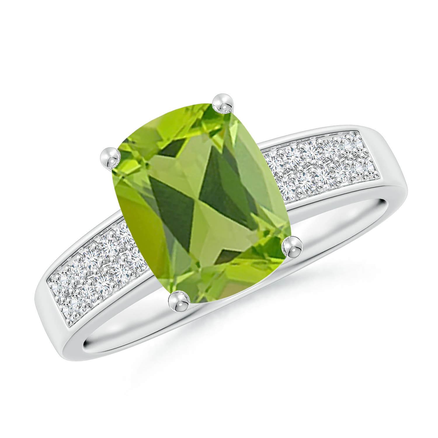 AAA - Peridot / 2.27 CT / 14 KT White Gold