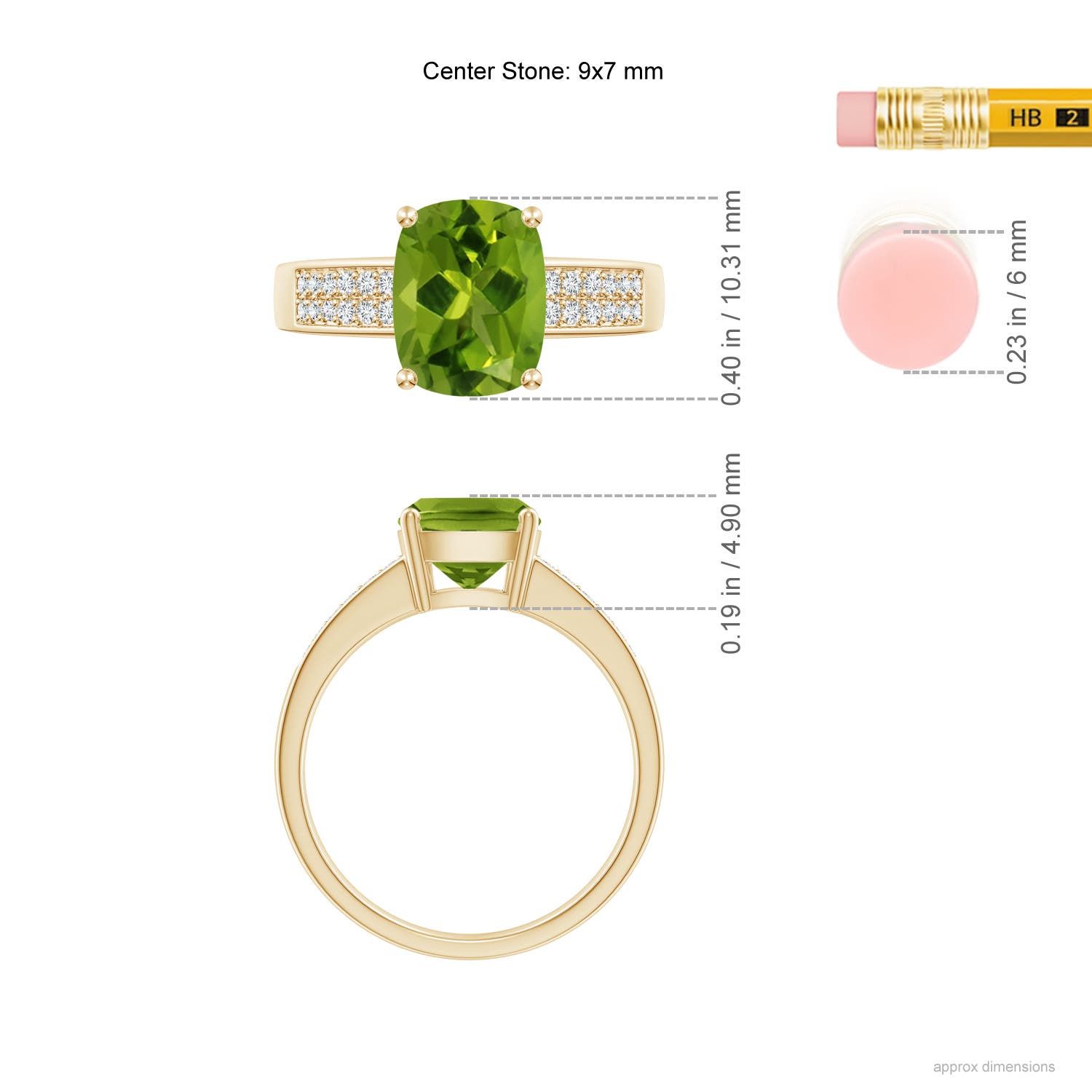 AAAA - Peridot / 2.27 CT / 14 KT Yellow Gold