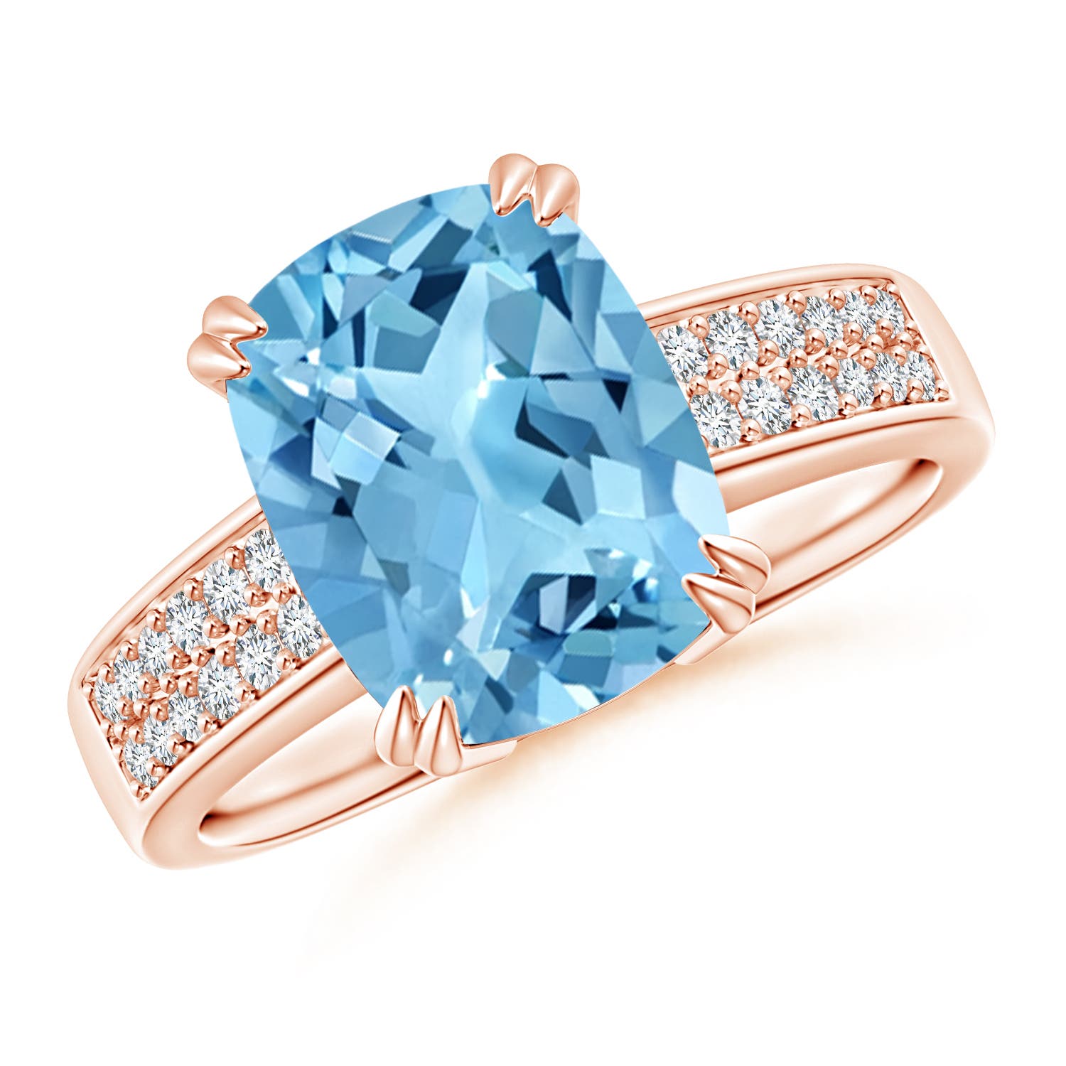 A - Swiss Blue Topaz / 3.36 CT / 14 KT Rose Gold