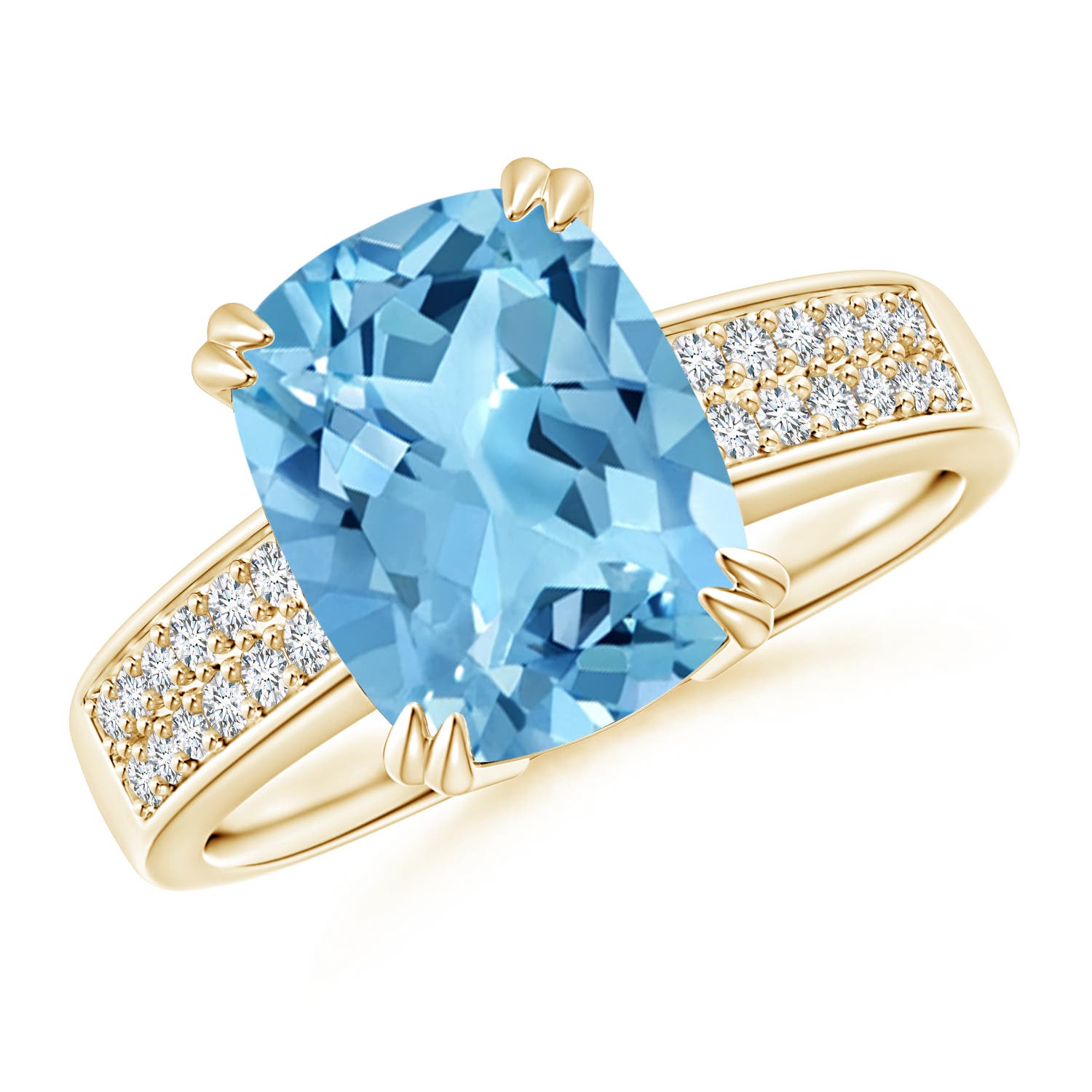 A - Swiss Blue Topaz / 3.36 CT / 14 KT Yellow Gold