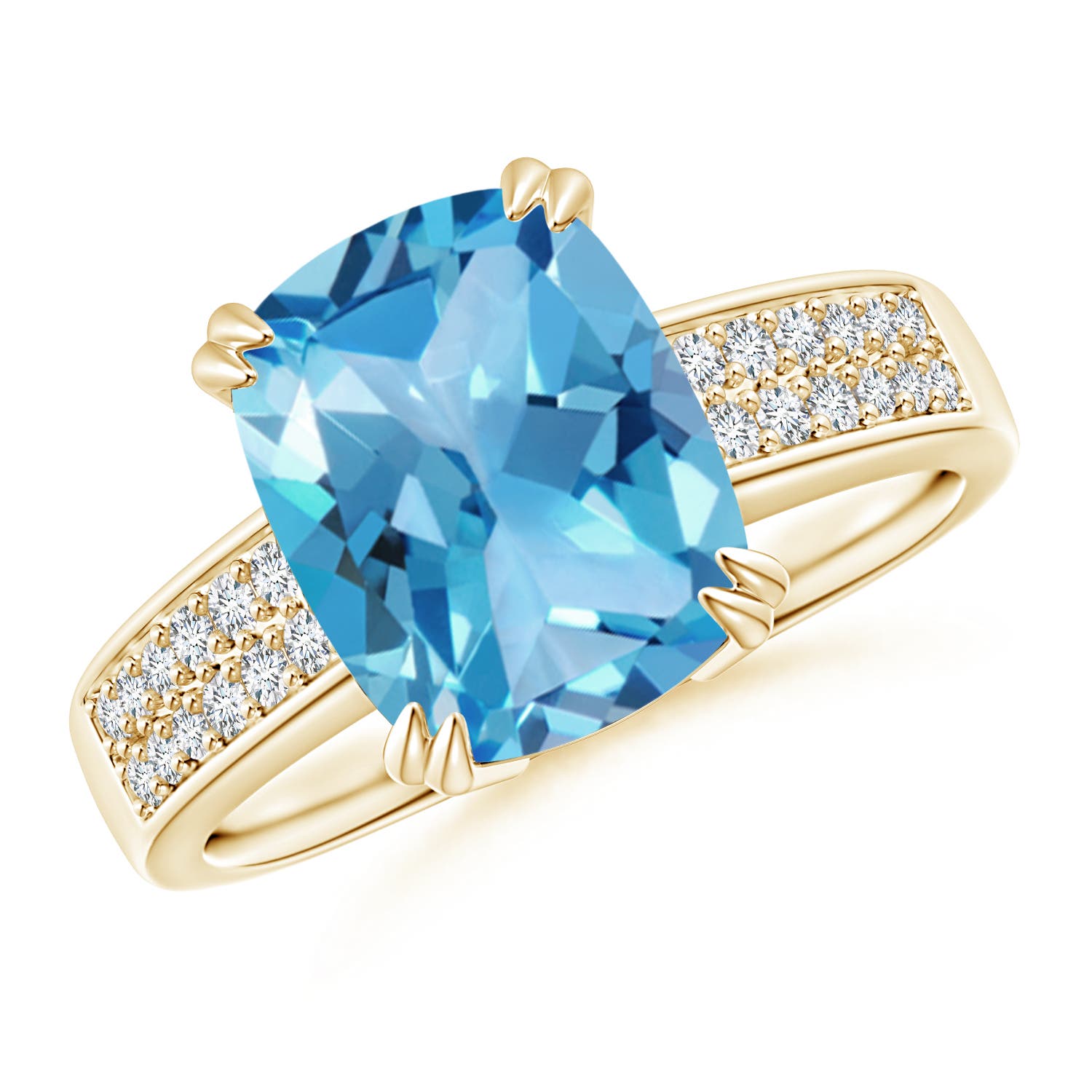 AA - Swiss Blue Topaz / 3.36 CT / 14 KT Yellow Gold