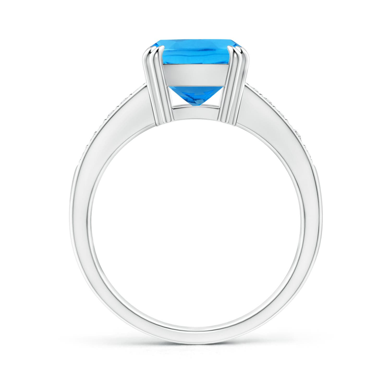 AAAA - Swiss Blue Topaz / 3.36 CT / 14 KT White Gold