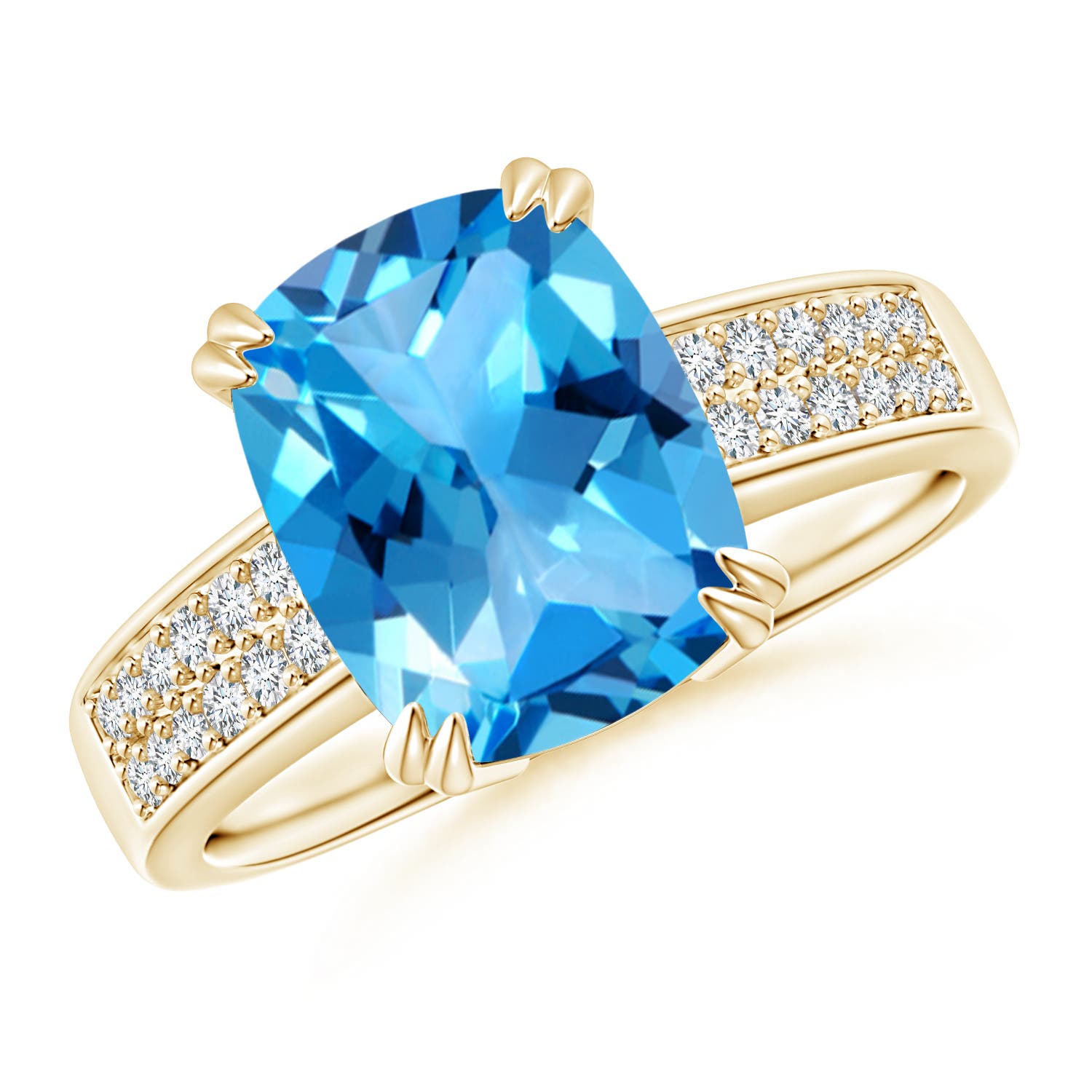 AAAA - Swiss Blue Topaz / 3.36 CT / 14 KT Yellow Gold