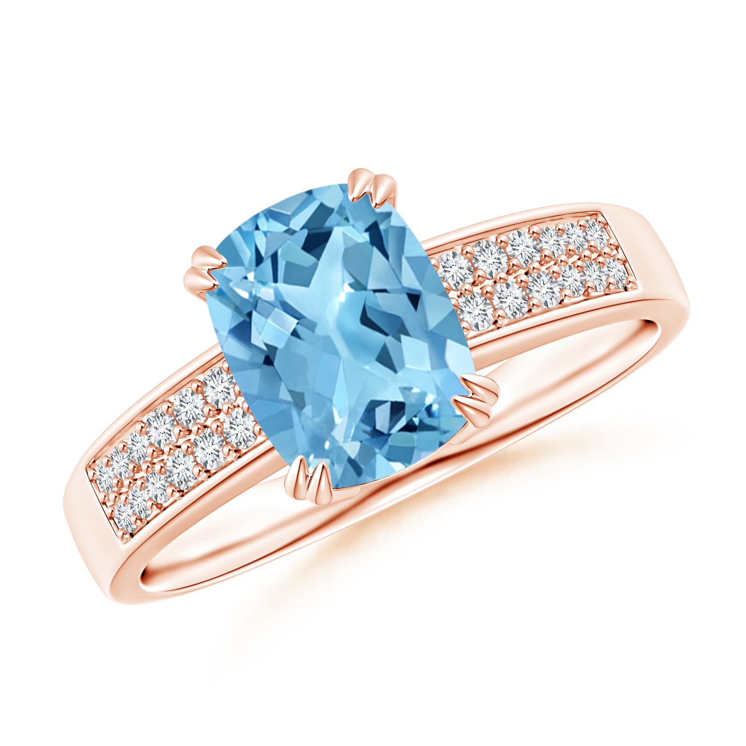 A - Swiss Blue Topaz / 1.76 CT / 14 KT Rose Gold