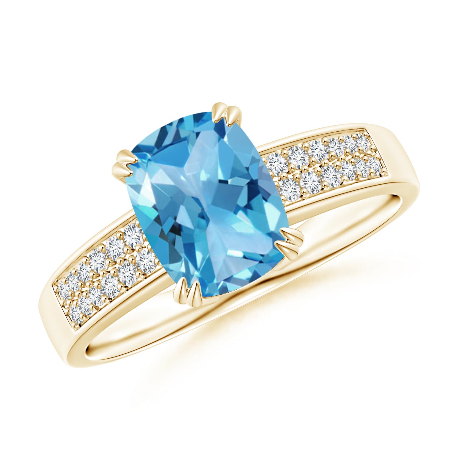 AA - Swiss Blue Topaz / 1.76 CT / 14 KT Yellow Gold