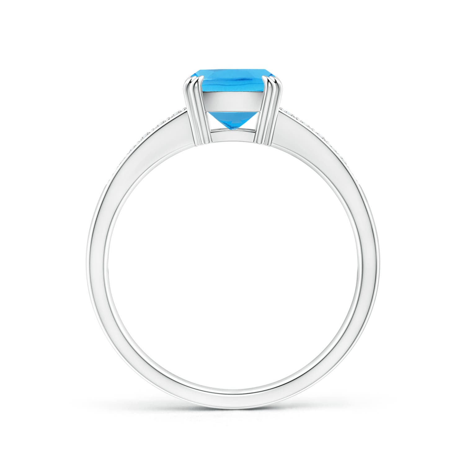 AAA - Swiss Blue Topaz / 1.76 CT / 14 KT White Gold