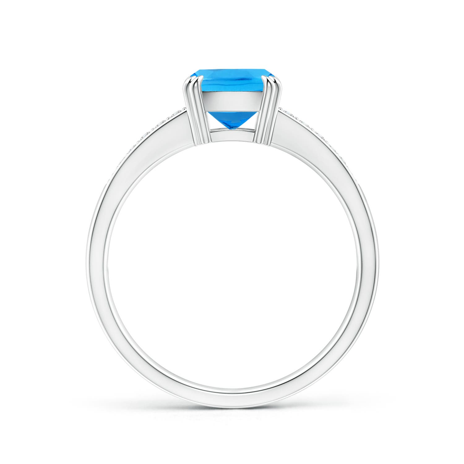 AAAA - Swiss Blue Topaz / 1.76 CT / 14 KT White Gold