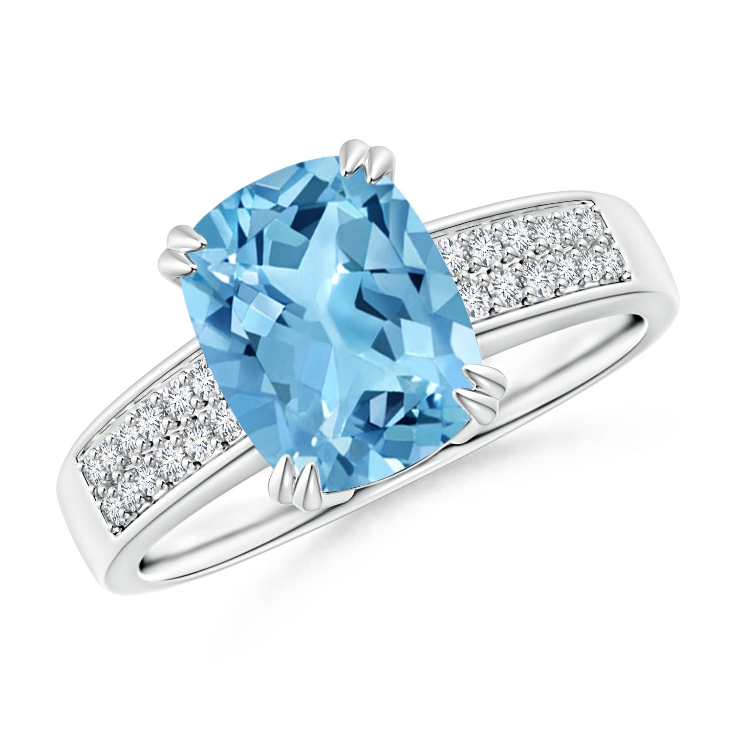 A - Swiss Blue Topaz / 2.36 CT / 14 KT White Gold