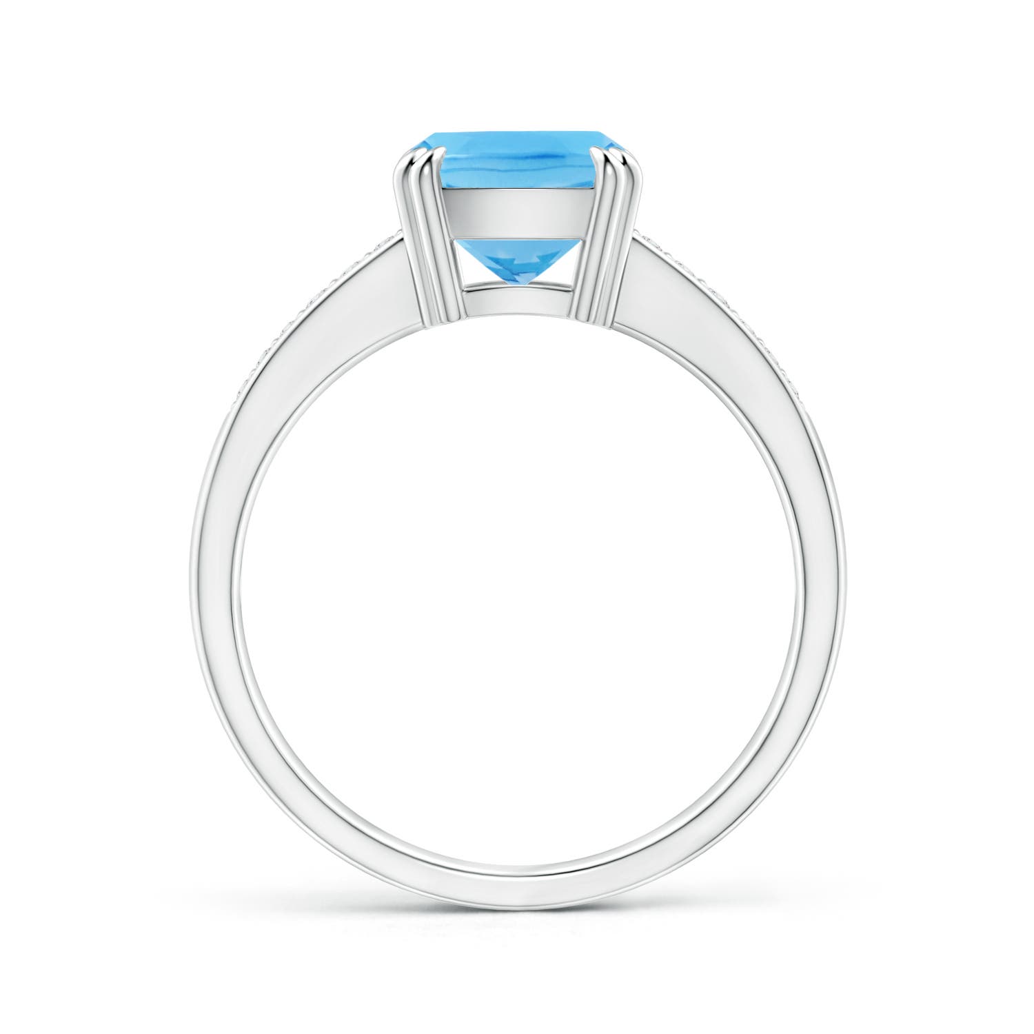 A - Swiss Blue Topaz / 2.36 CT / 14 KT White Gold