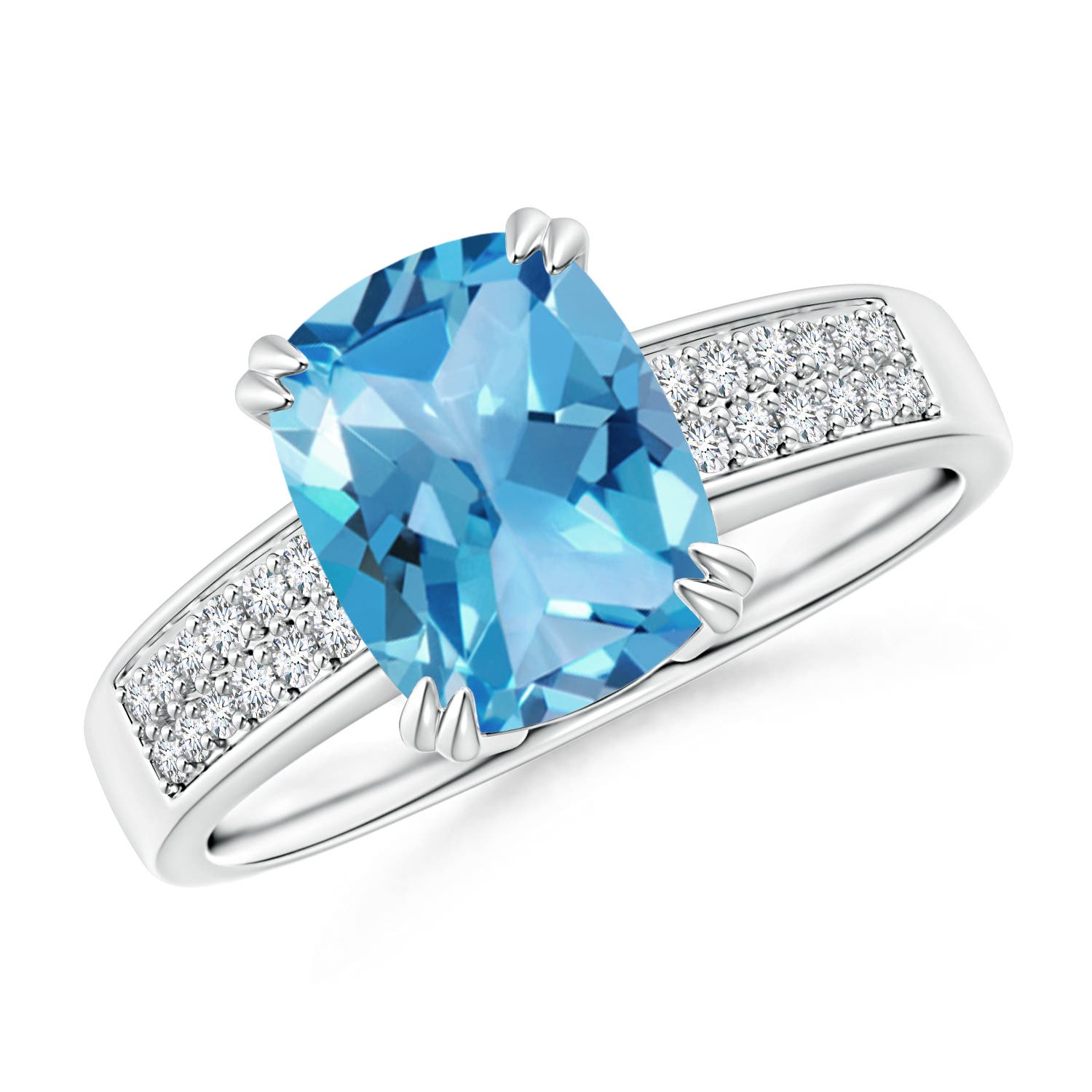 AA - Swiss Blue Topaz / 2.36 CT / 14 KT White Gold