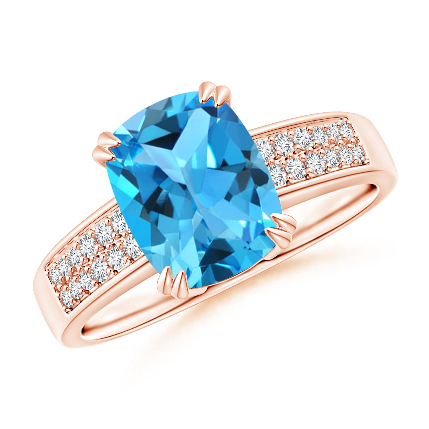 AAA - Swiss Blue Topaz / 2.36 CT / 14 KT Rose Gold