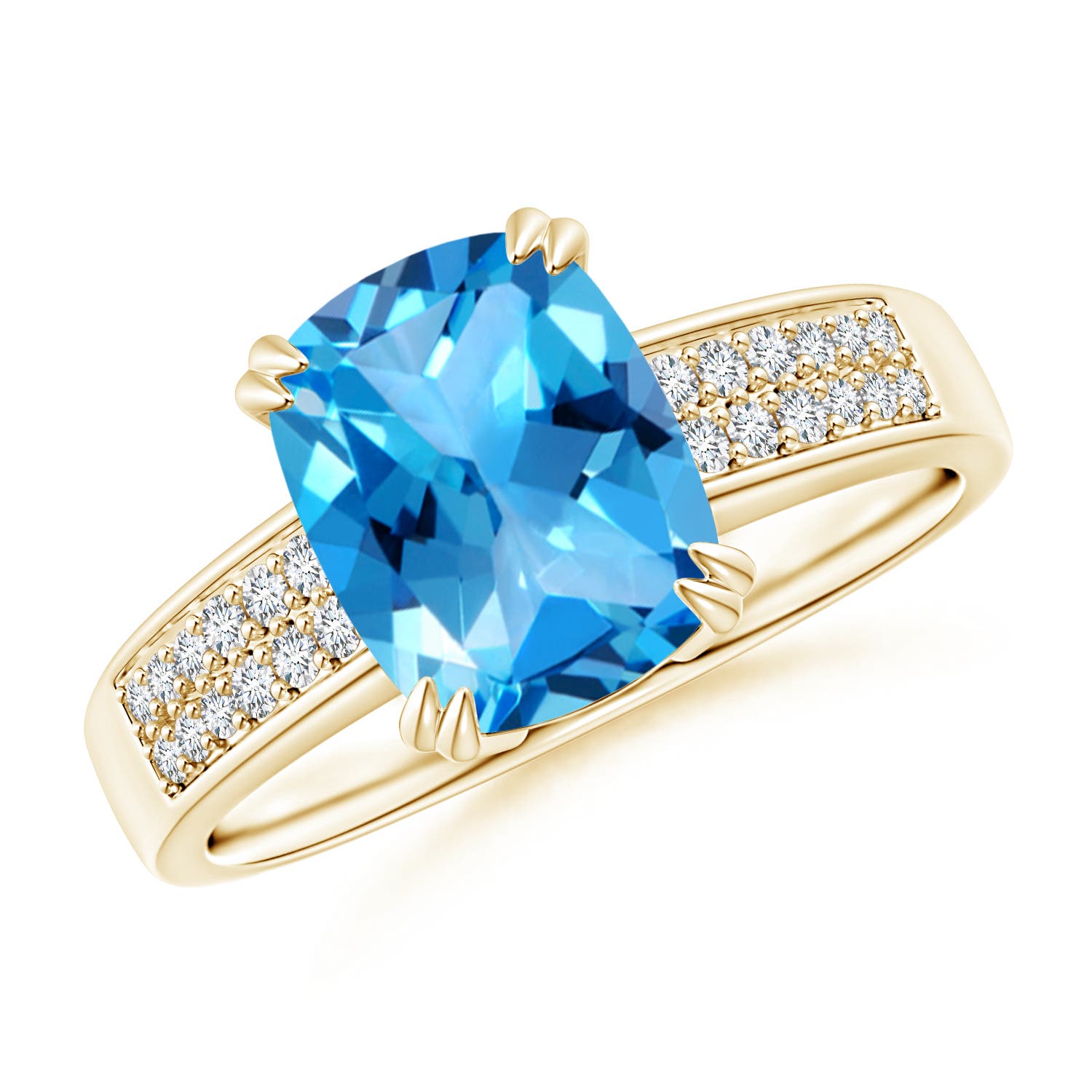 AAAA - Swiss Blue Topaz / 2.36 CT / 14 KT Yellow Gold