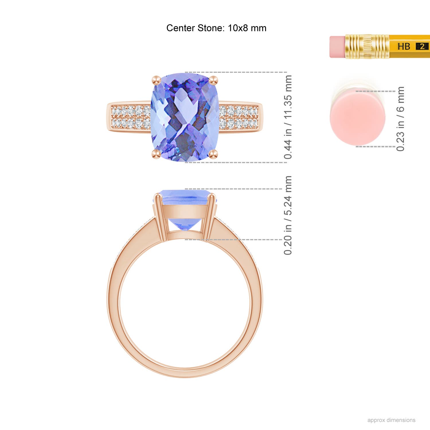 A - Tanzanite / 2.77 CT / 14 KT Rose Gold