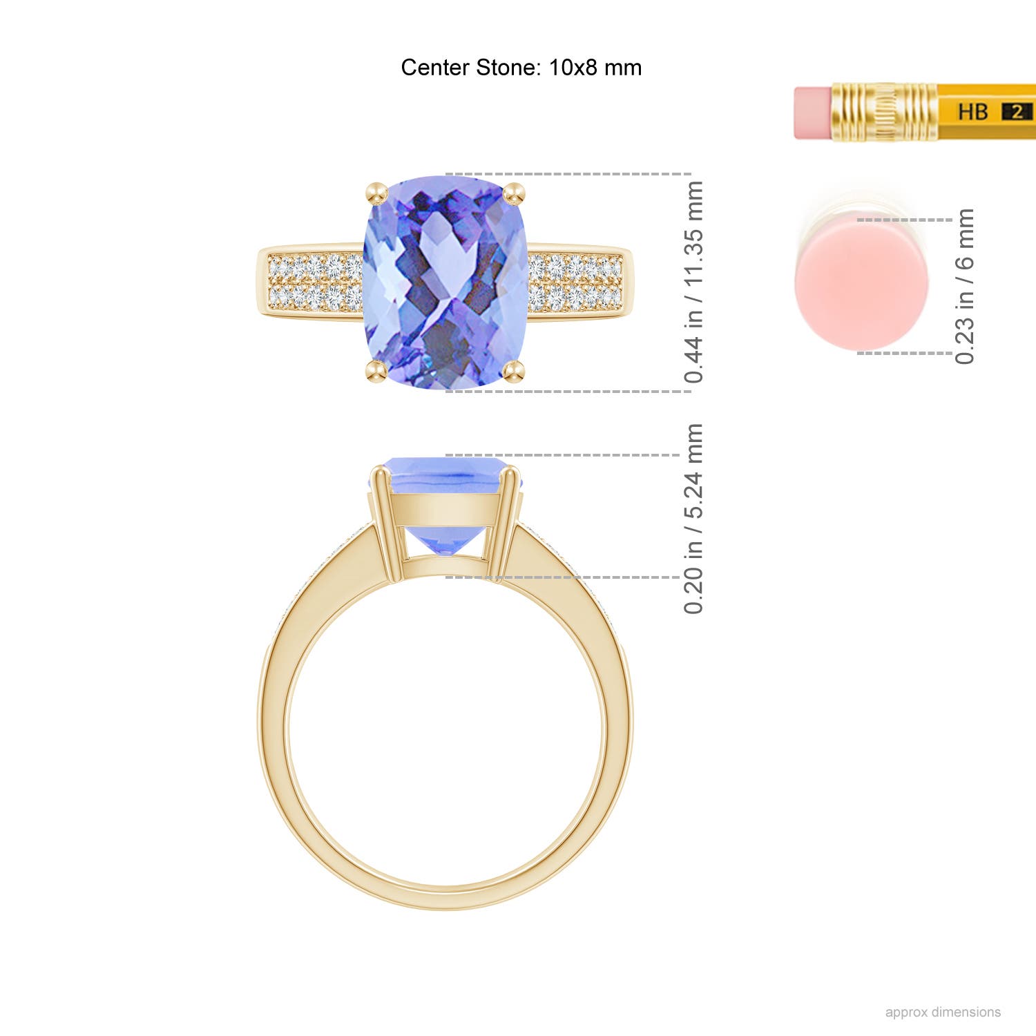 A - Tanzanite / 2.77 CT / 14 KT Yellow Gold