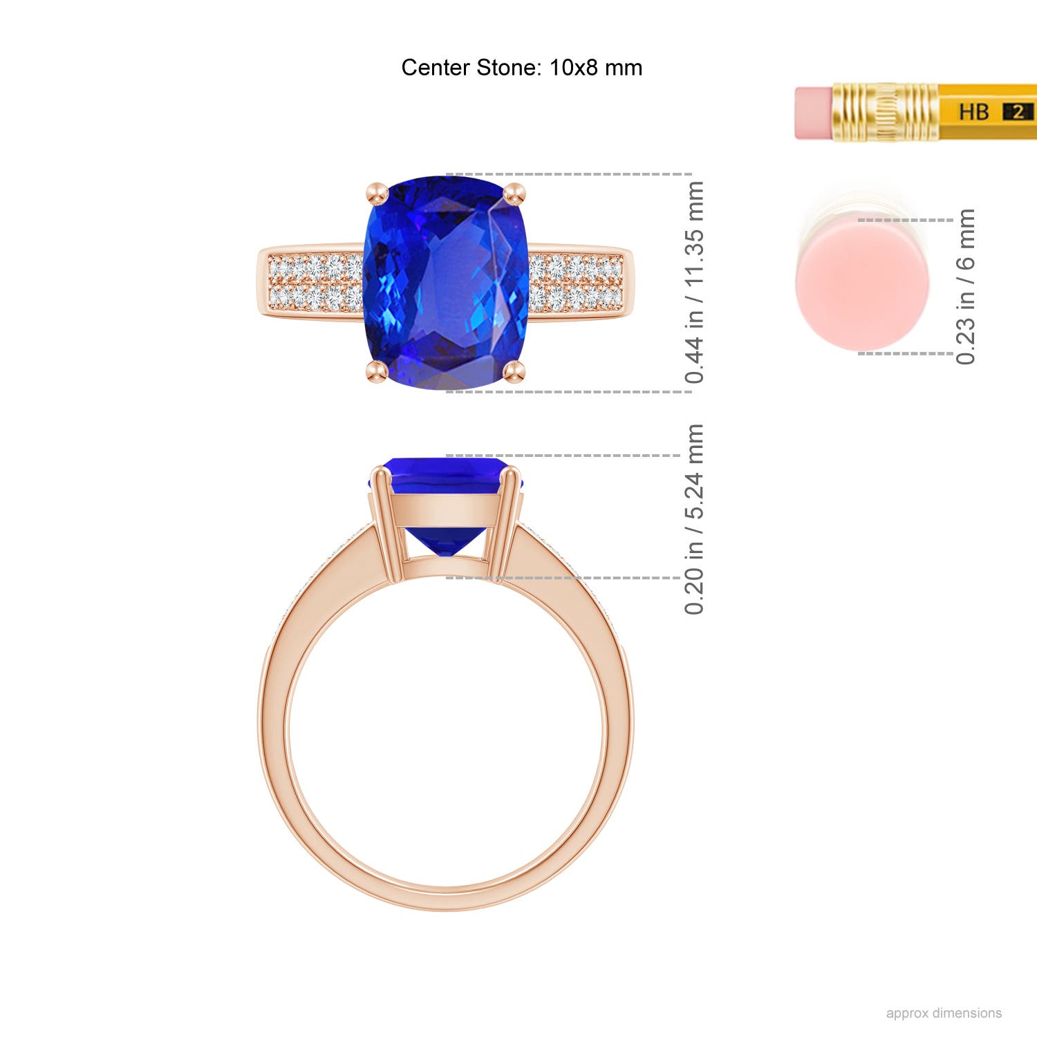 AAA - Tanzanite / 2.77 CT / 14 KT Rose Gold