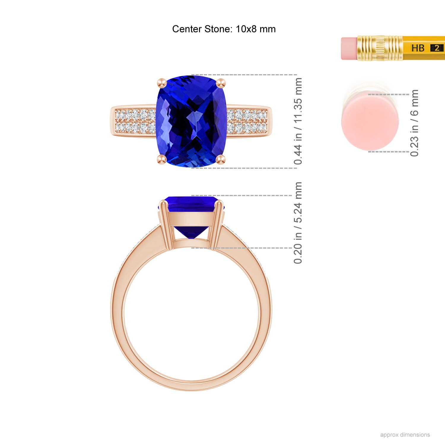 AAAA - Tanzanite / 2.77 CT / 14 KT Rose Gold