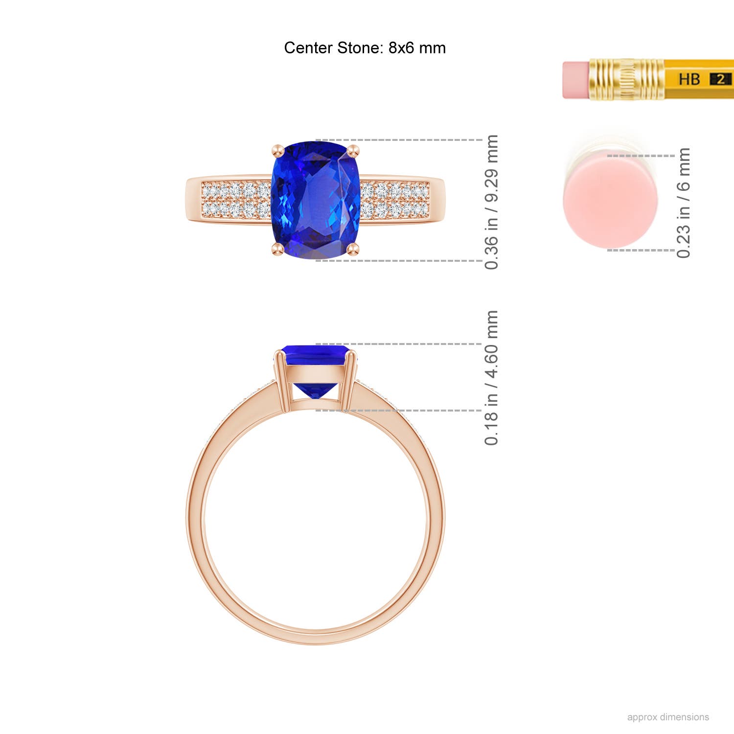 AAA - Tanzanite / 1.77 CT / 14 KT Rose Gold