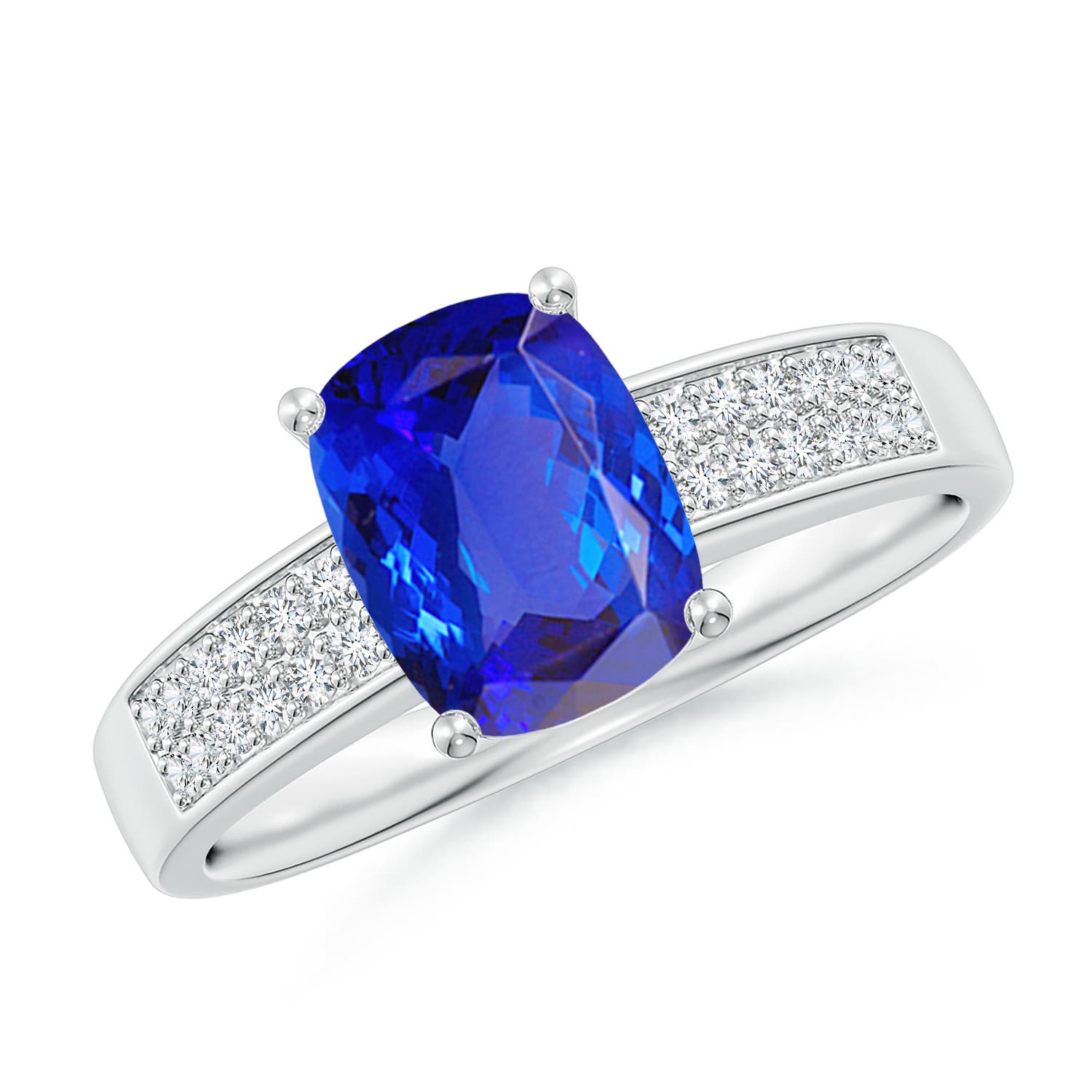 AAA - Tanzanite / 1.77 CT / 14 KT White Gold