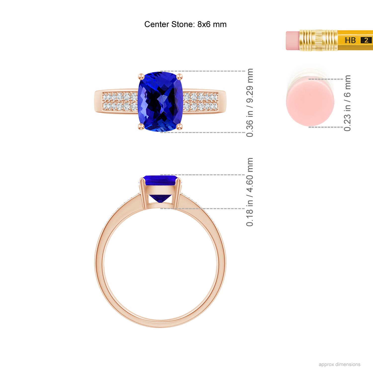 AAAA - Tanzanite / 1.77 CT / 14 KT Rose Gold