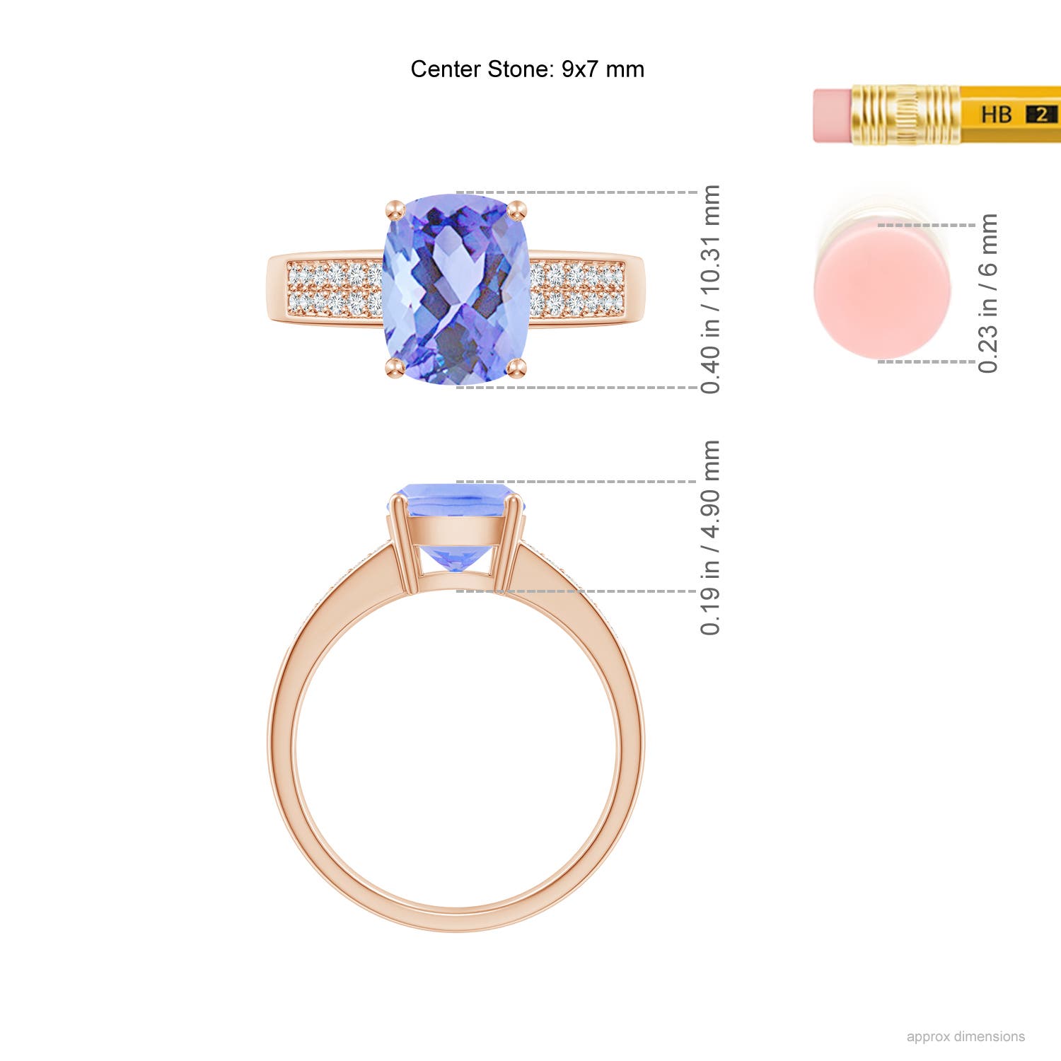 A - Tanzanite / 2.62 CT / 14 KT Rose Gold