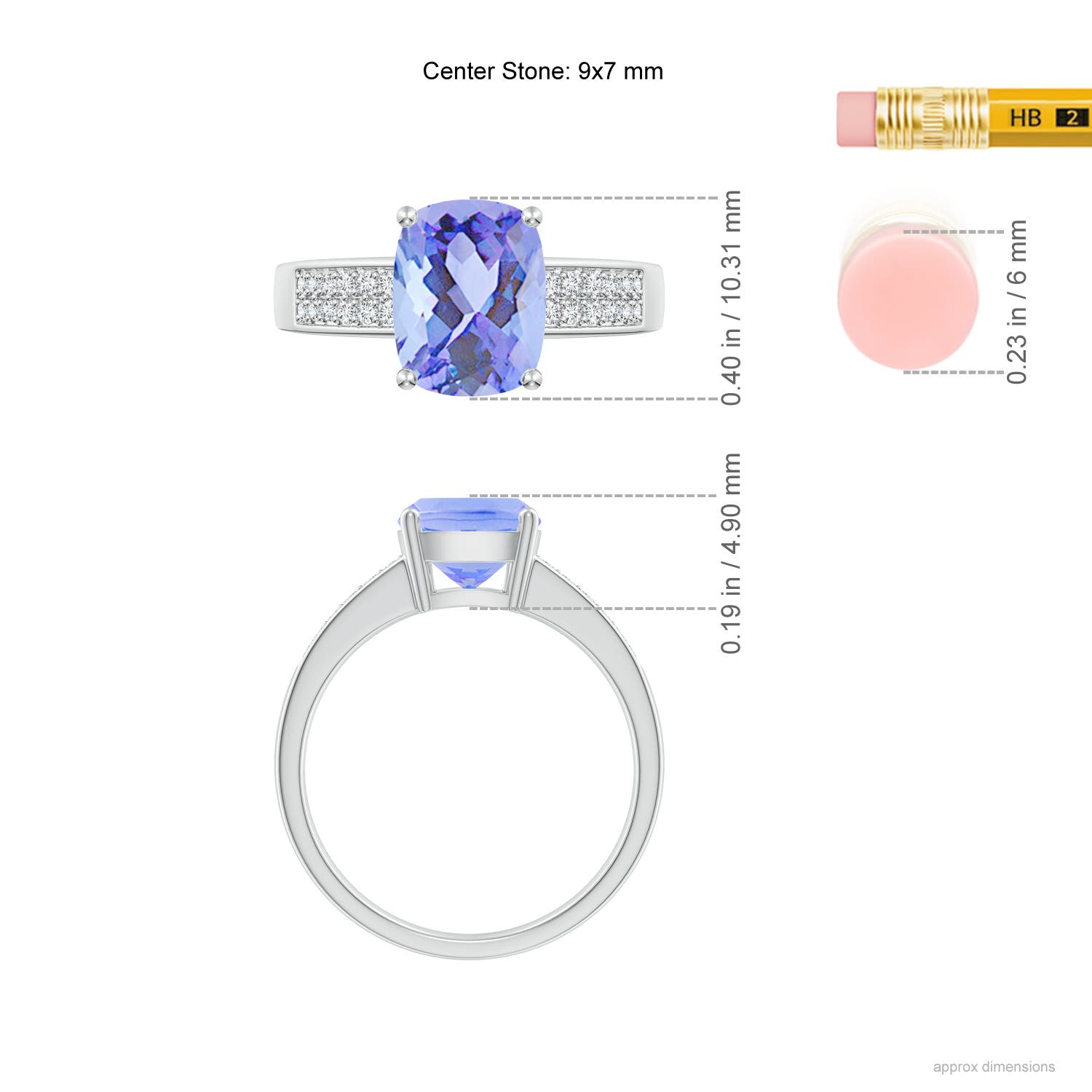 A - Tanzanite / 2.62 CT / 14 KT White Gold