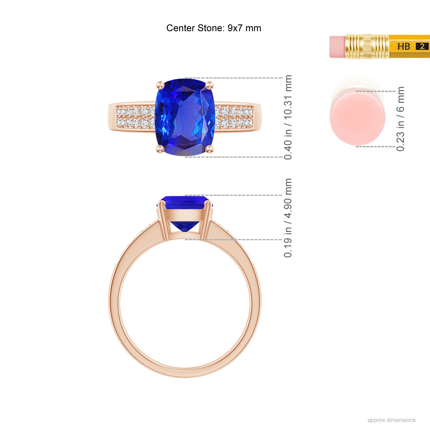 AAA - Tanzanite / 2.62 CT / 14 KT Rose Gold