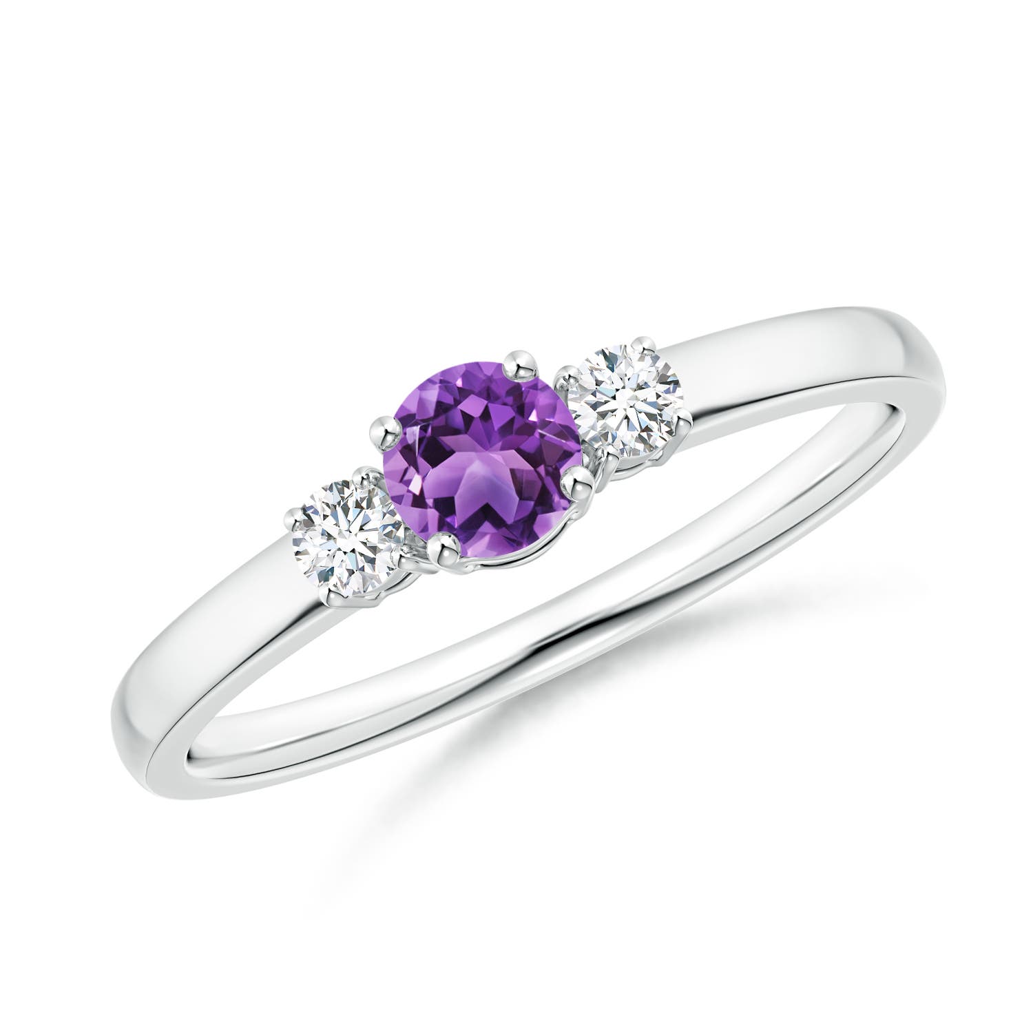 AA - Amethyst / 0.39 CT / 14 KT White Gold