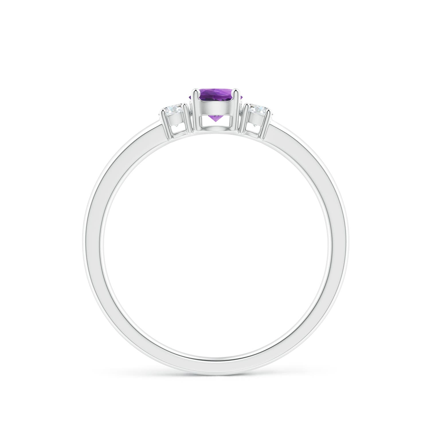 AAA - Amethyst / 0.39 CT / 14 KT White Gold