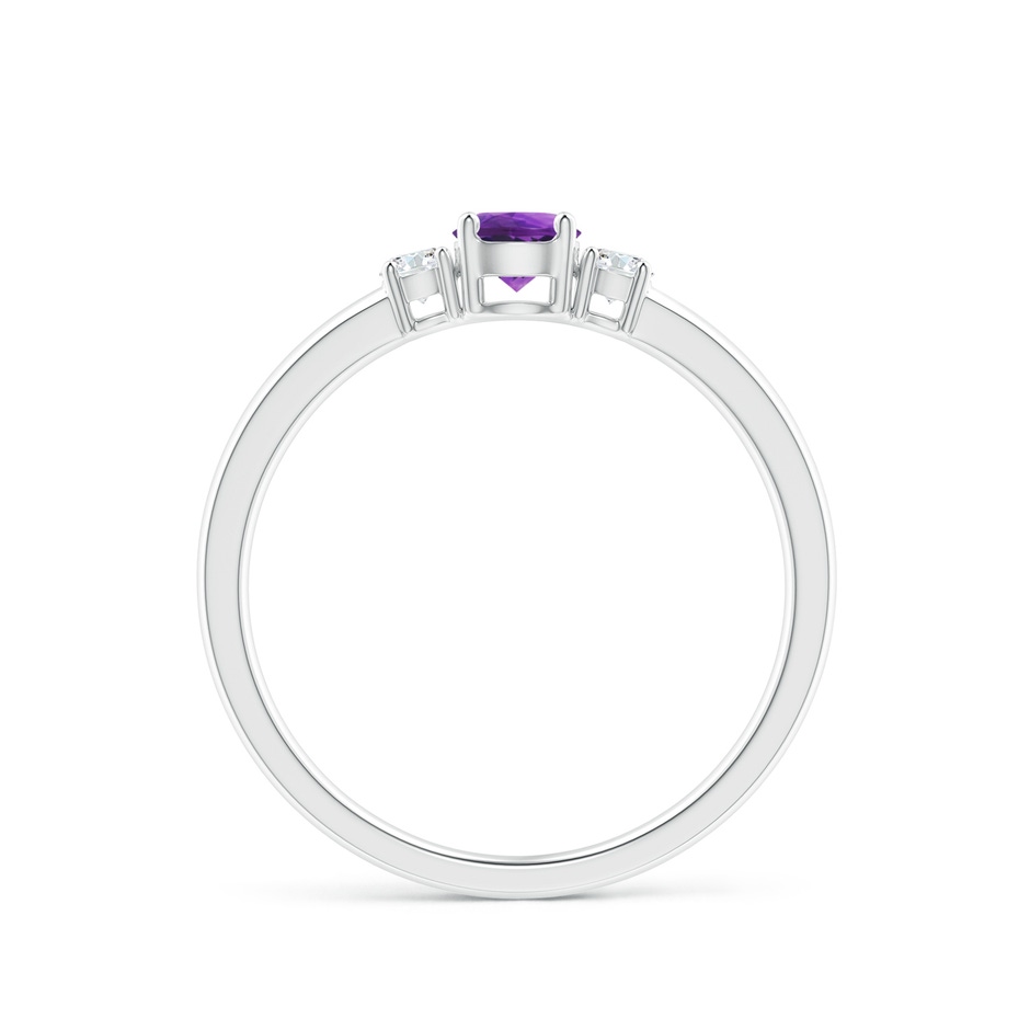 4mm AAAA Classic Amethyst and Diamond Three Stone Engagement Ring in P950 Platinum side-1