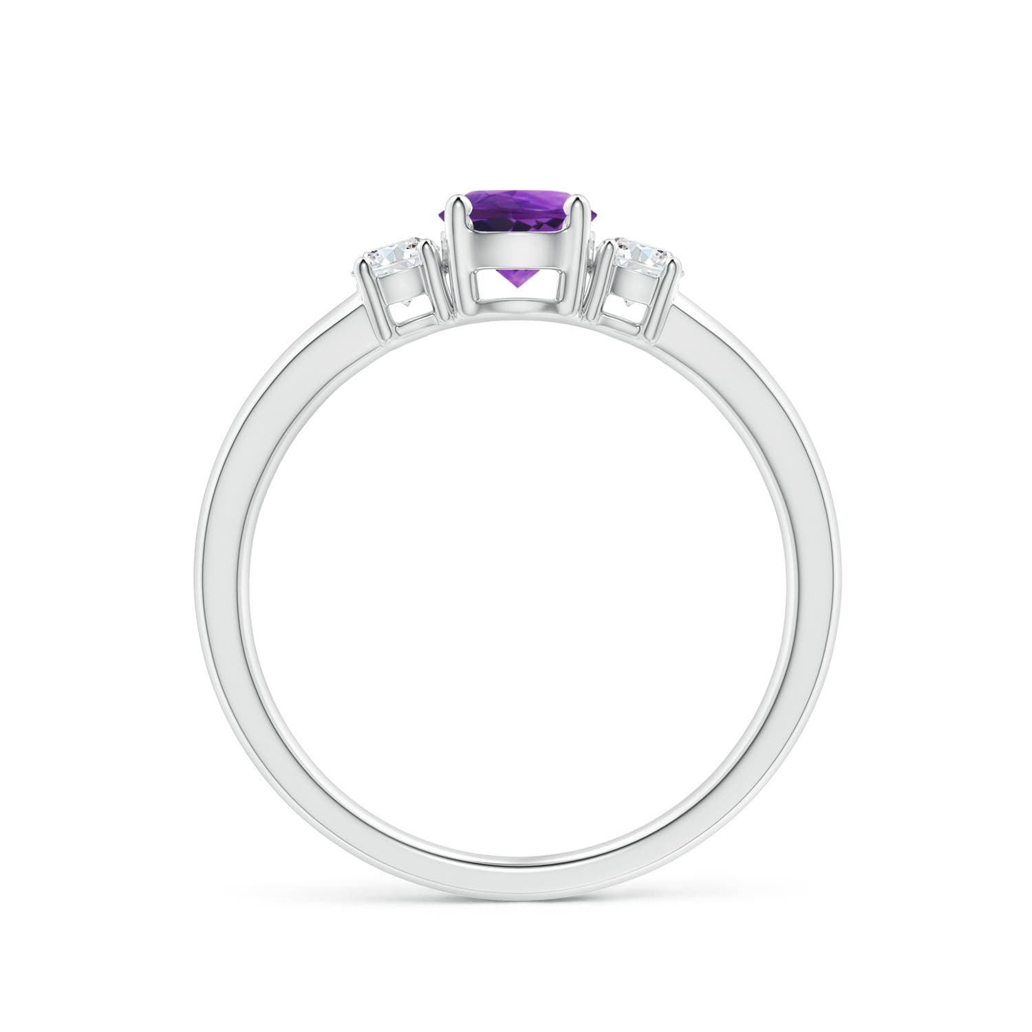 AAAA - Amethyst / 0.66 CT / 14 KT White Gold