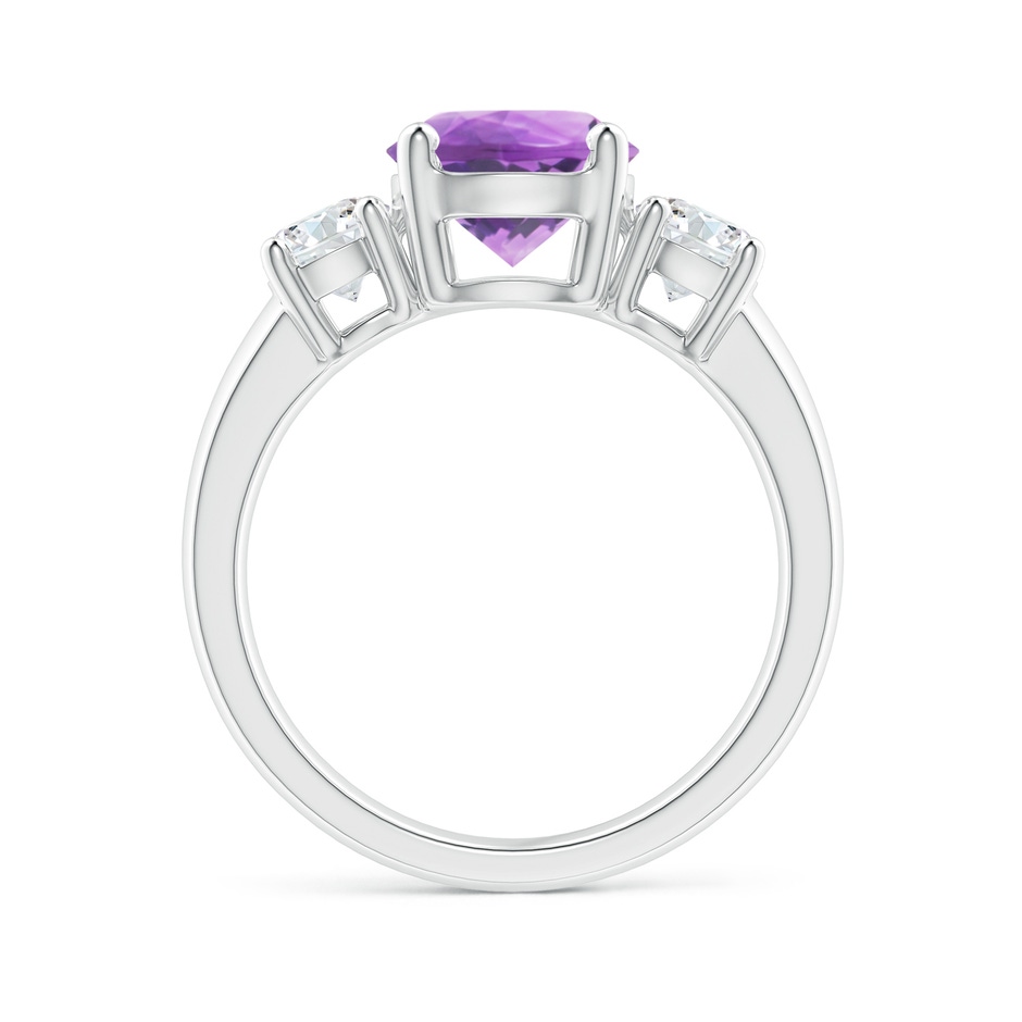 8mm A Classic Amethyst and Diamond Three Stone Engagement Ring in White Gold side-1