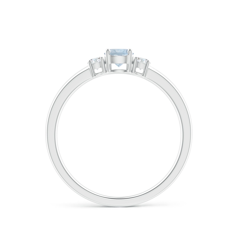 4mm A Classic Aquamarine and Diamond Three Stone Engagement Ring in White Gold side 199