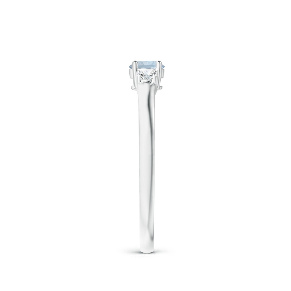 4mm A Classic Aquamarine and Diamond Three Stone Engagement Ring in White Gold side 299