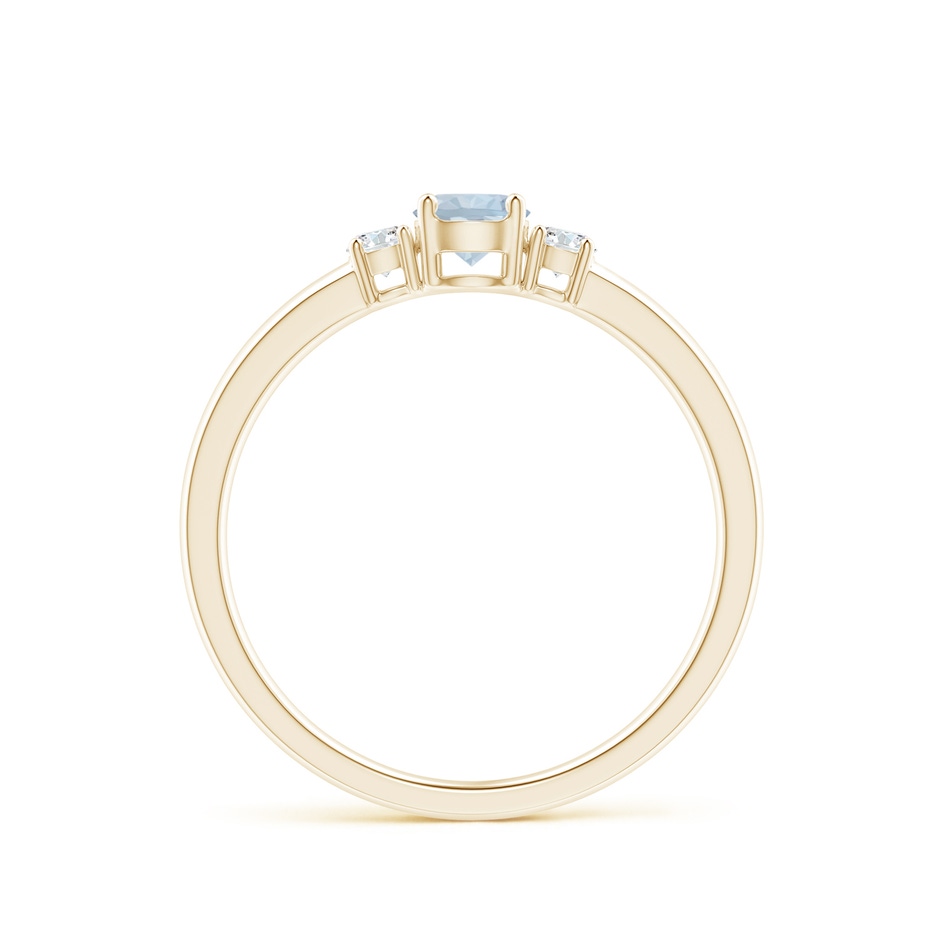4mm A Classic Aquamarine and Diamond Three Stone Engagement Ring in Yellow Gold Side 199