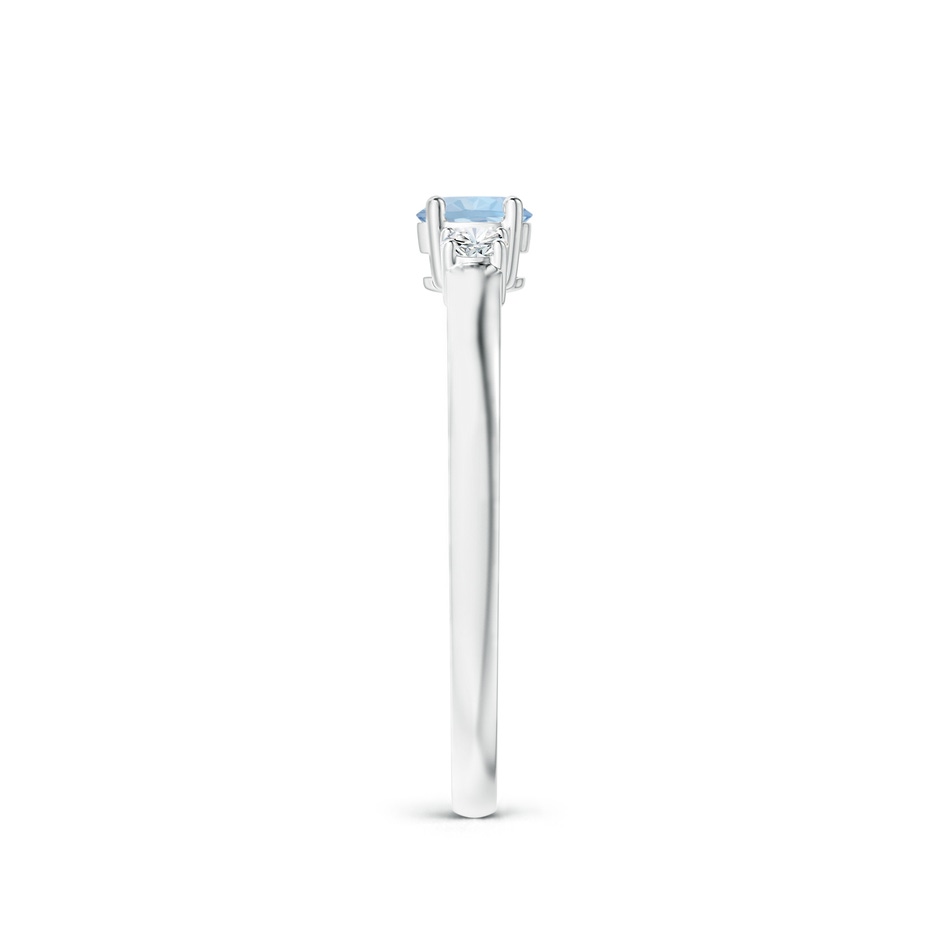4mm AA Classic Aquamarine and Diamond Three Stone Engagement Ring in White Gold Side 299