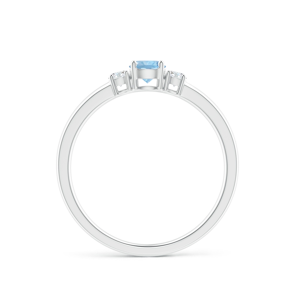 4mm AAA Classic Aquamarine and Diamond Three Stone Engagement Ring in White Gold side 199