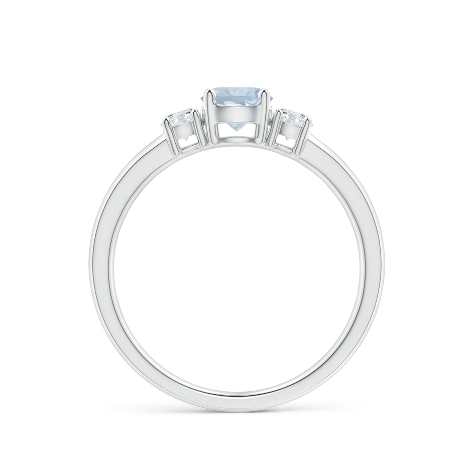 5mm A Classic Aquamarine and Diamond Three Stone Engagement Ring in White Gold Side 199