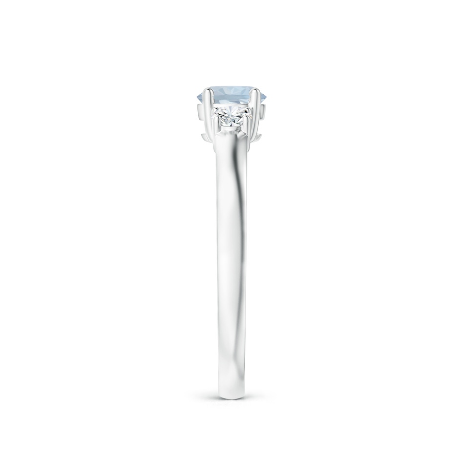 5mm A Classic Aquamarine and Diamond Three Stone Engagement Ring in White Gold Side 299
