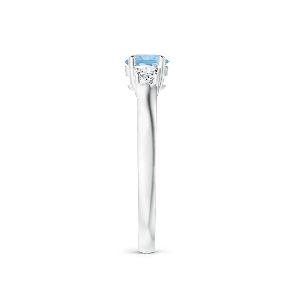 5mm AAA Classic Aquamarine and Diamond Three Stone Engagement Ring in White Gold Side 299