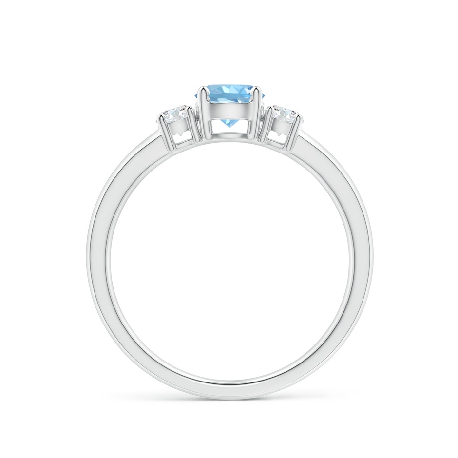 5mm AAAA Classic Aquamarine and Diamond Three Stone Engagement Ring in White Gold side 199