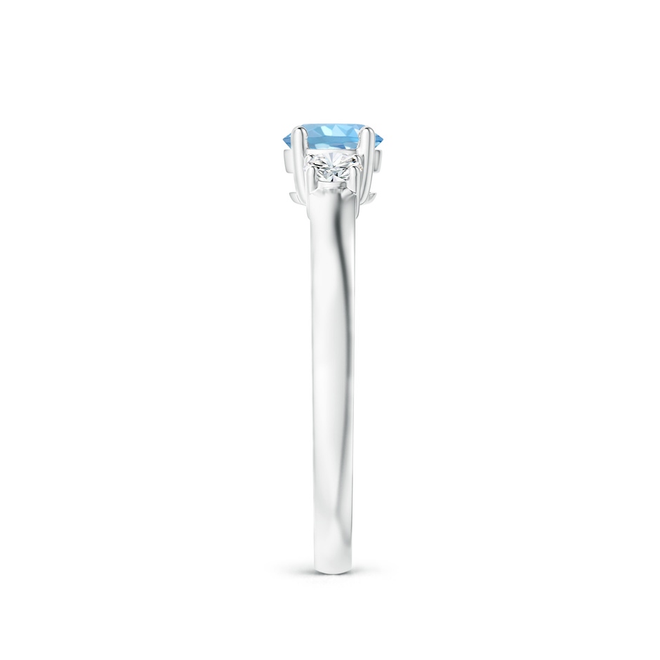 5mm AAAA Classic Aquamarine and Diamond Three Stone Engagement Ring in White Gold side 299