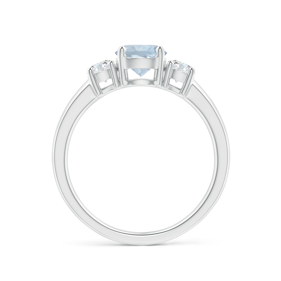 6mm A Classic Aquamarine and Diamond Three Stone Engagement Ring in White Gold side 199