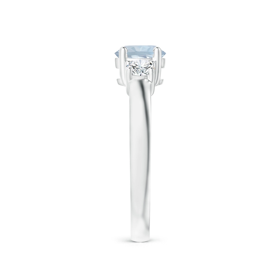 6mm A Classic Aquamarine and Diamond Three Stone Engagement Ring in White Gold side 299