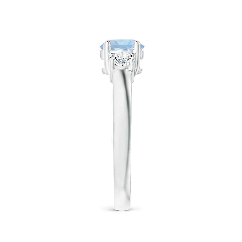 6mm AA Classic Aquamarine and Diamond Three Stone Engagement Ring in White Gold Side 299