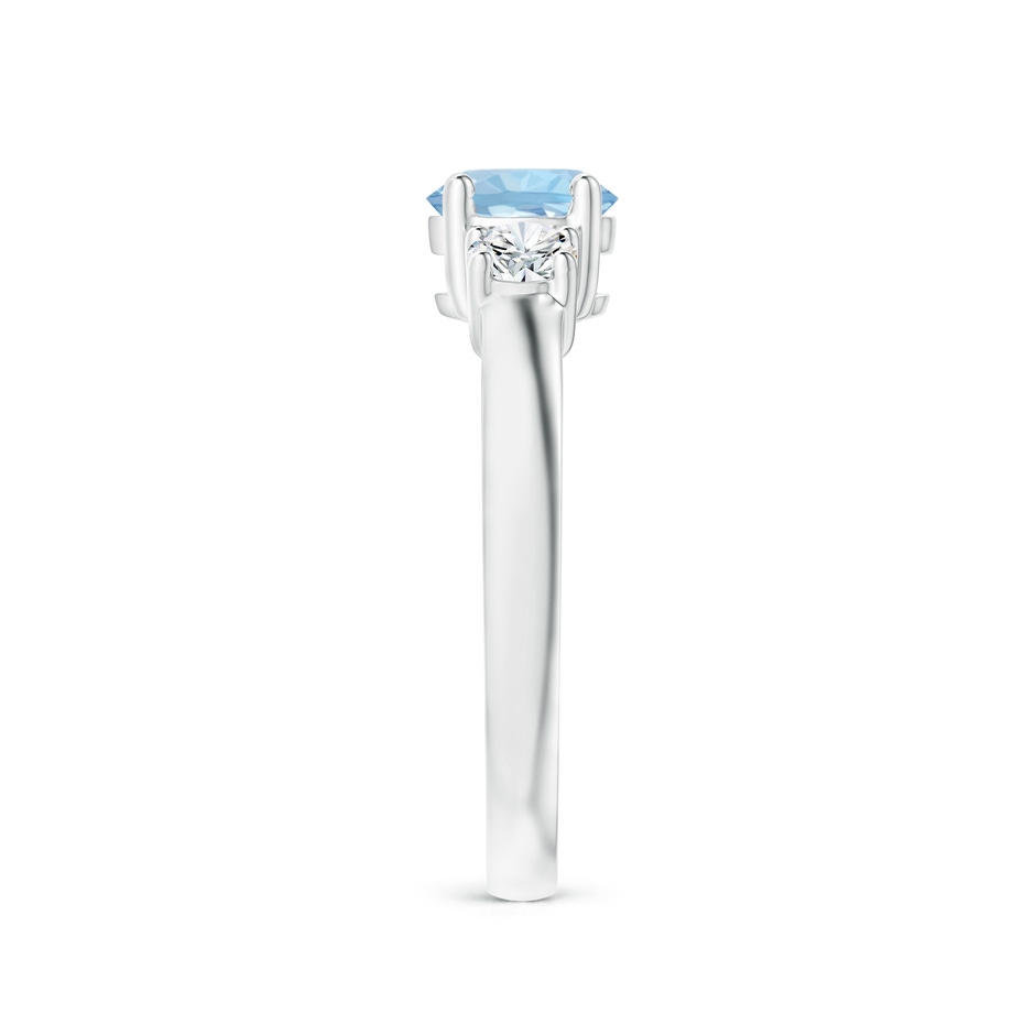 6mm AAA Classic Aquamarine and Diamond Three Stone Engagement Ring in White Gold Side 299