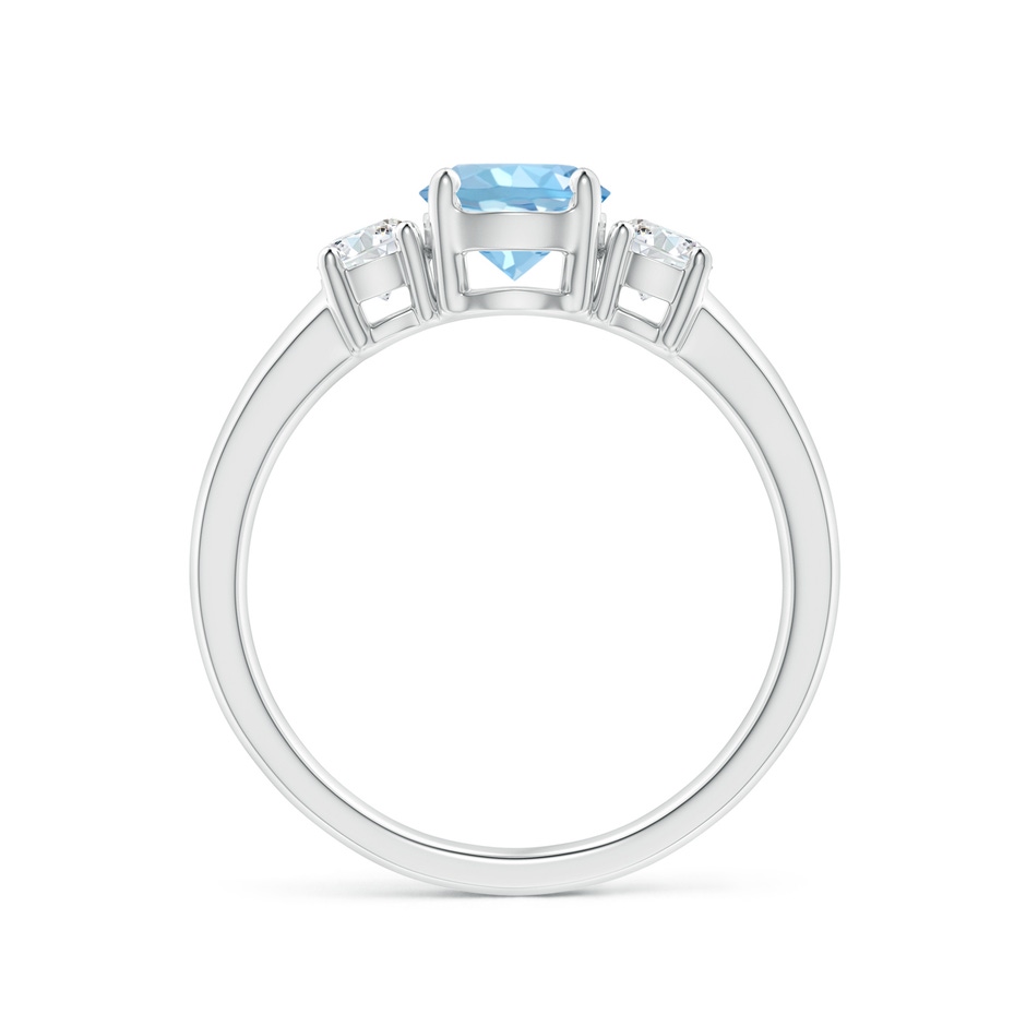 6mm AAAA Classic Aquamarine and Diamond Three Stone Engagement Ring in White Gold Side 199