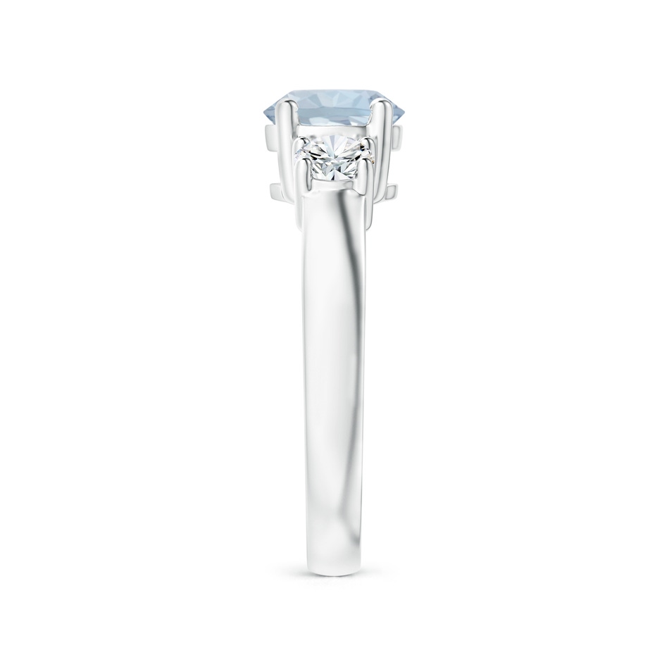 7mm A Classic Aquamarine and Diamond Three Stone Engagement Ring in White Gold Side 299