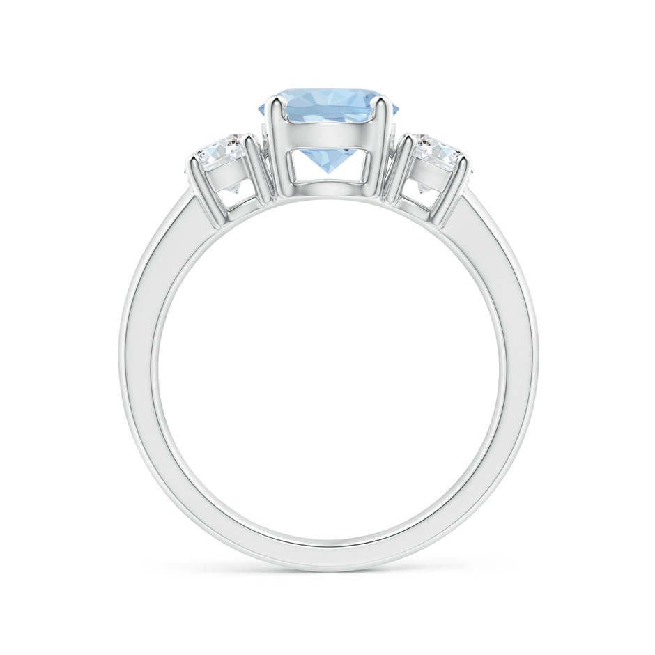 7mm AA Classic Aquamarine and Diamond Three Stone Engagement Ring in White Gold Side 199