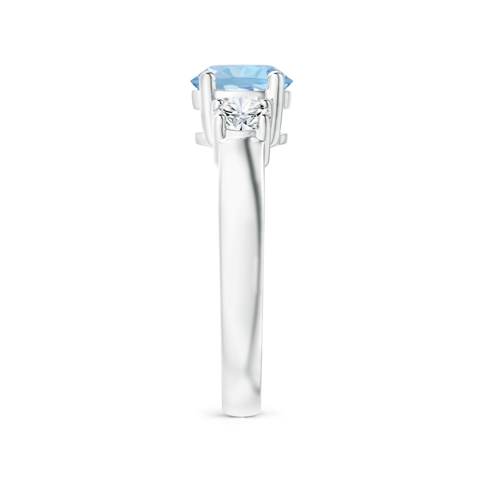 7mm AAA Classic Aquamarine and Diamond Three Stone Engagement Ring in P950 Platinum side 299