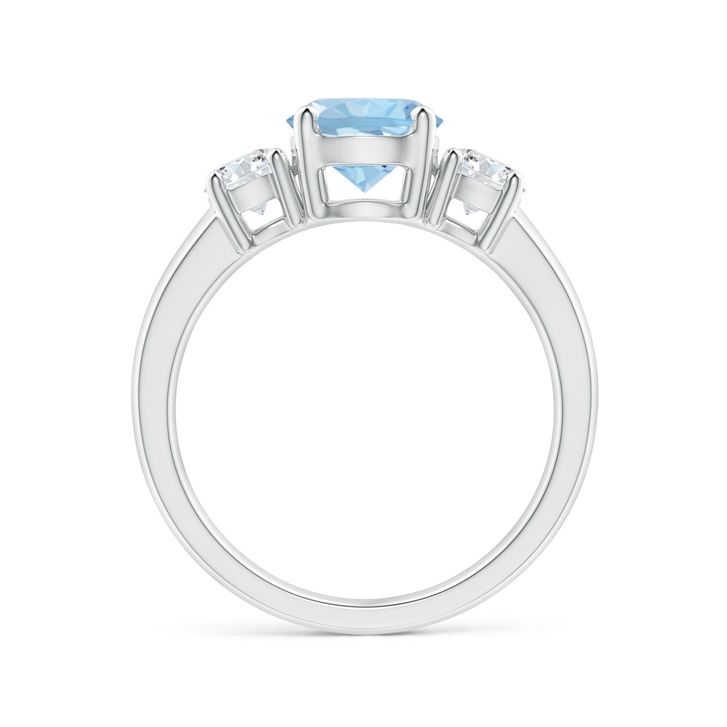 7mm AAA Classic Aquamarine and Diamond Three Stone Engagement Ring in White Gold Side 199